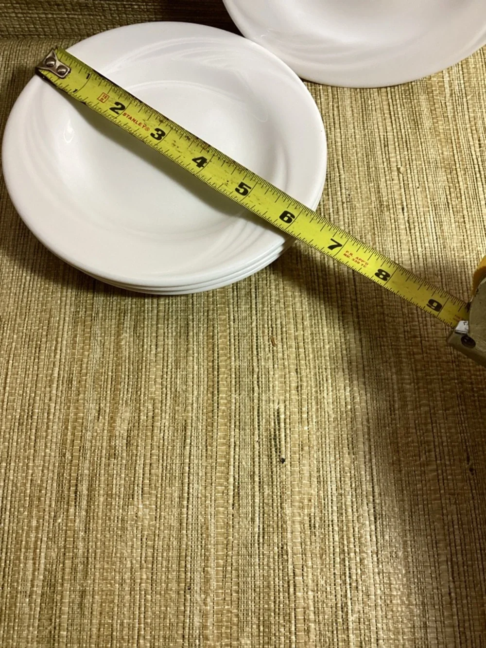 Vintage Arcopal France Ivory Milk Glass 6.25” Dessert Plates set of 4
